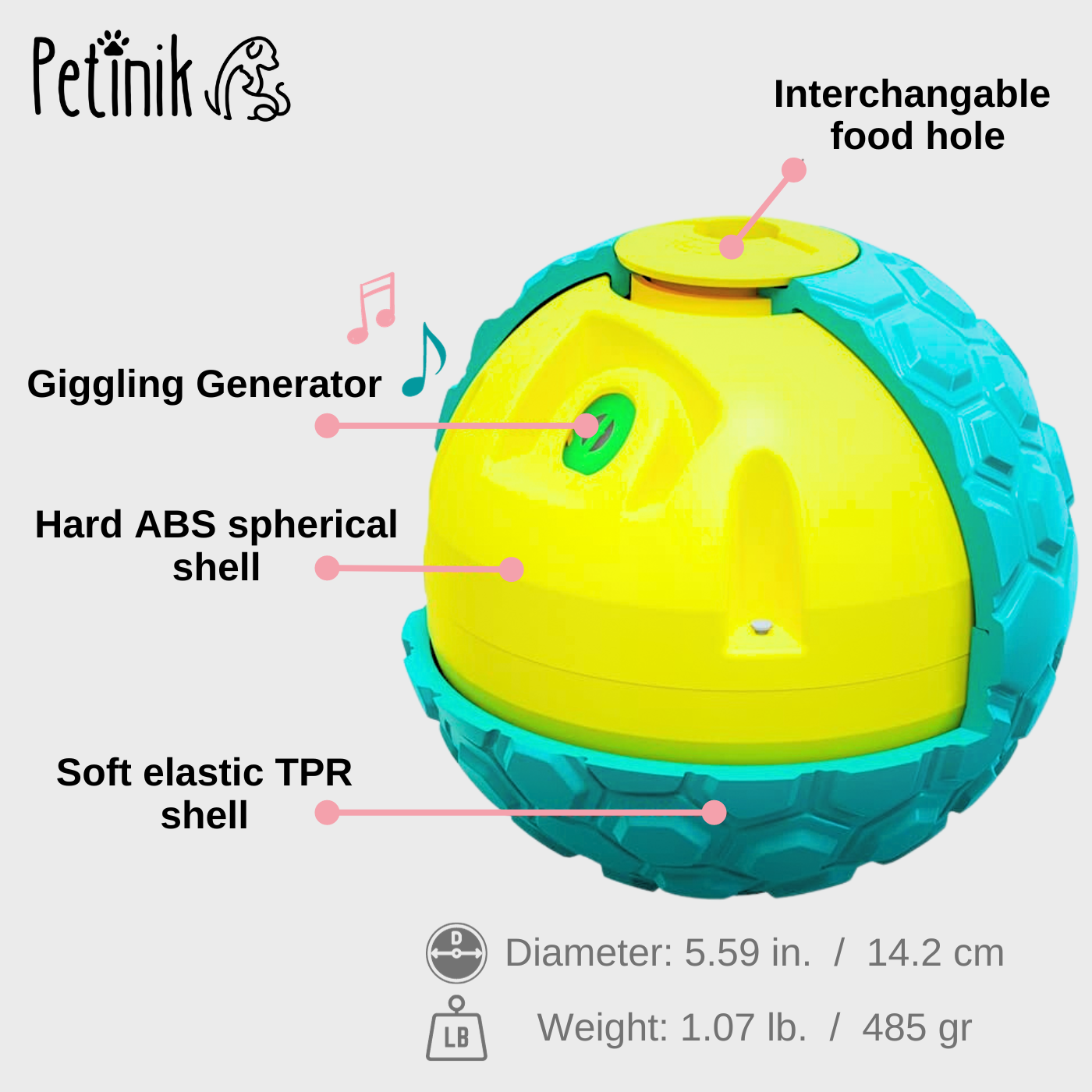 Petinik Giggling Puzzle Ball for Dogs